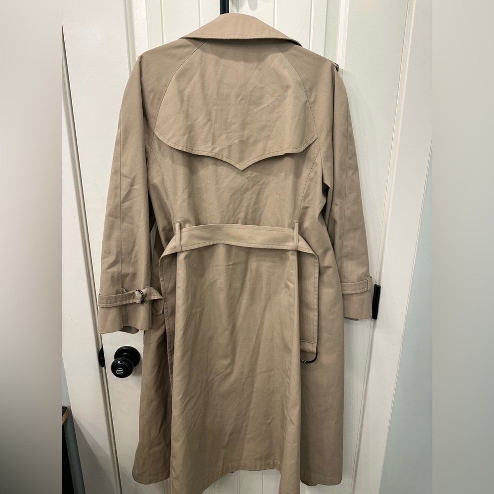 Vtg London Fog Beige Double-Breasted Trench Coat sz 12P - Picture 6 of 6